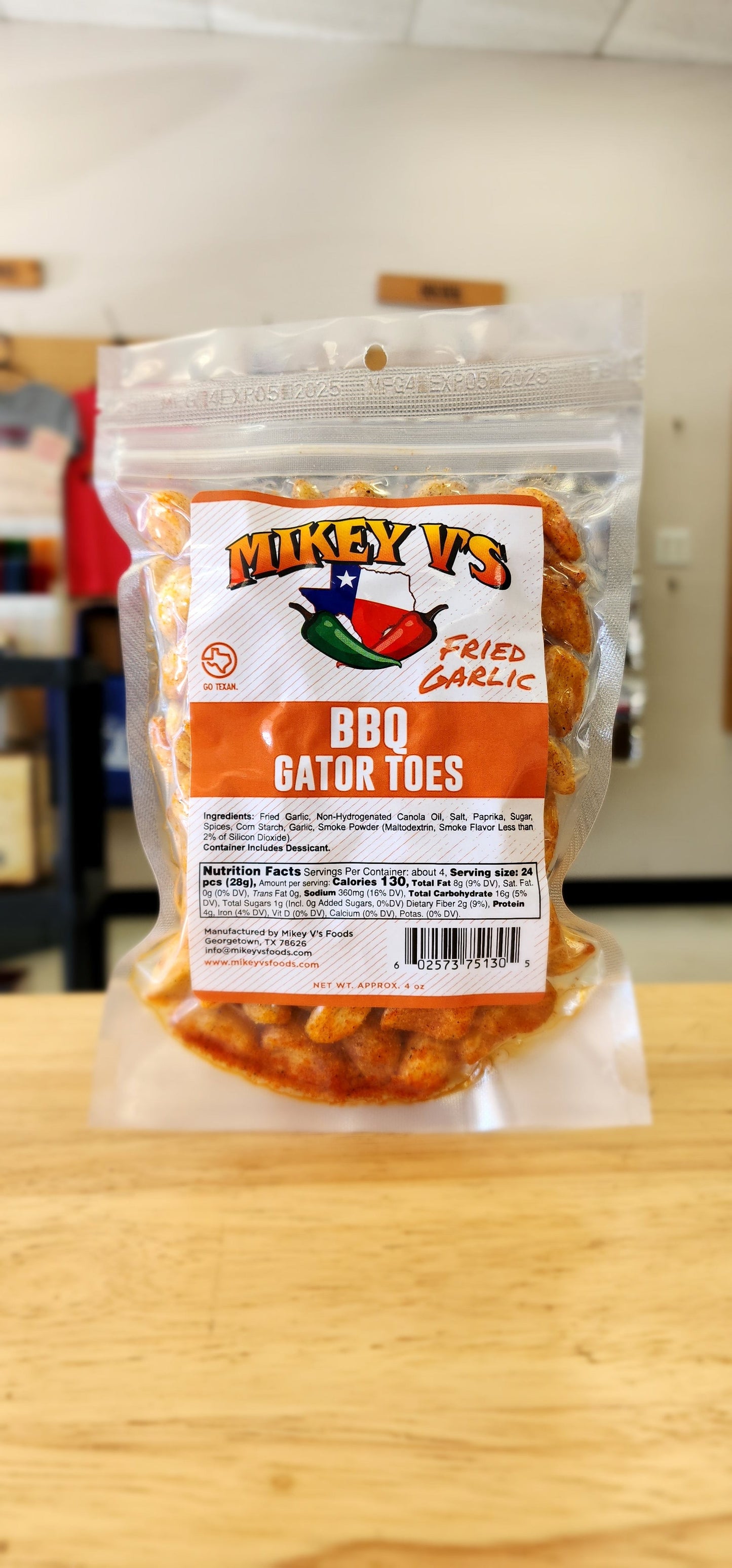 Mikey V's - BBQ Gator Toes (Fried Garlic) (12 pack)