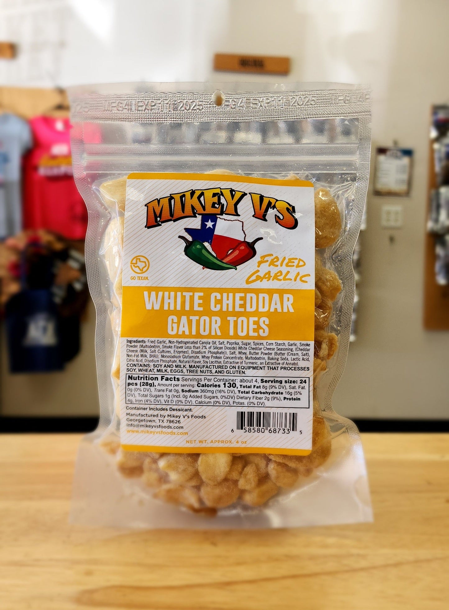 White Cheddar Gator Toes (Fried Garlic) (12 pack)