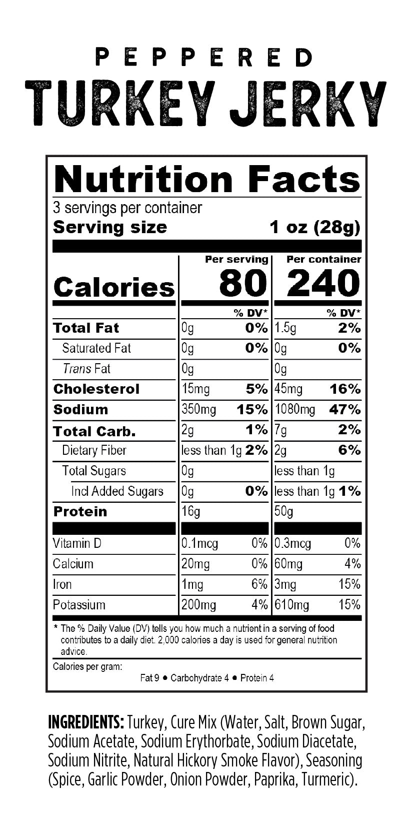 Peppered Turkey Jerky (12 pack)