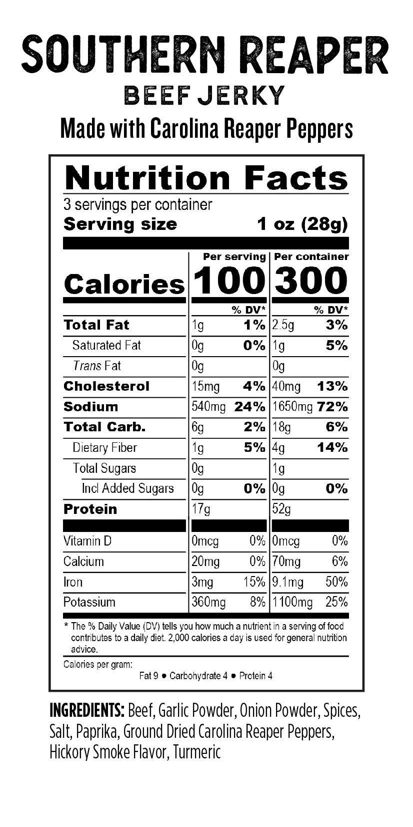 Southern Reaper Beef Jerky (12 pack)